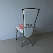 白色不锈钢餐椅-背面