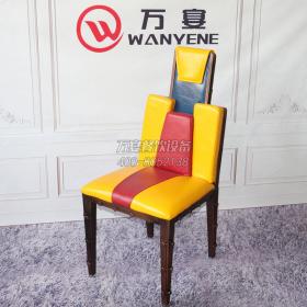 超重型 黄色座垫 金字塔餐椅 靠背带手提拉扣 特色椅子