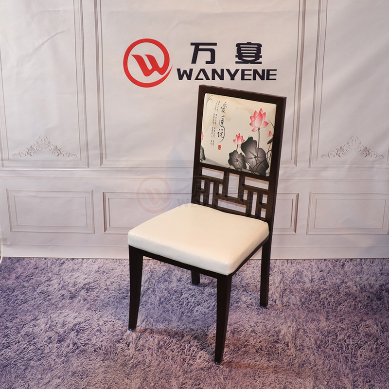 仿古中式餐椅 水墨画餐椅 中式花纹风格餐椅 金属餐椅厚重耐磨抗重