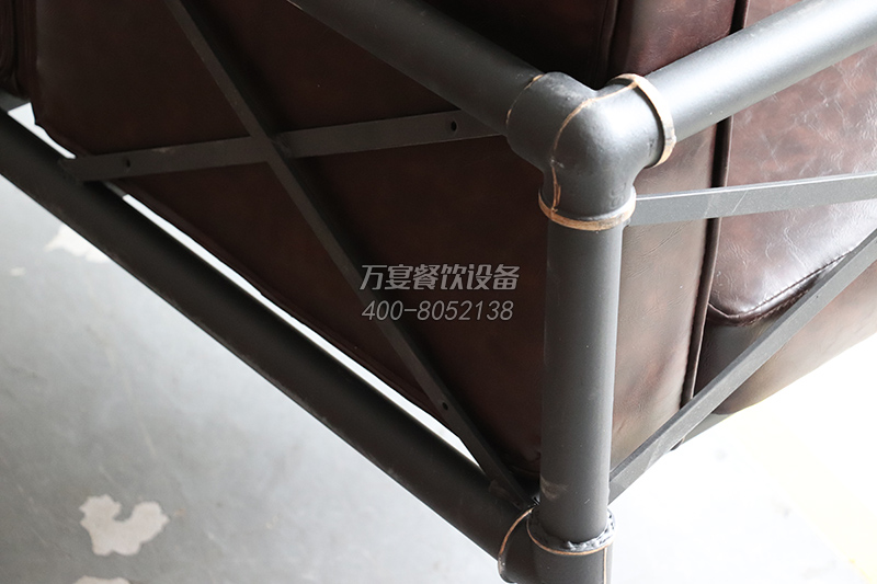 五金铁艺工业风沙发 黑色水管沙发 麻绳扶手 厚实耐用