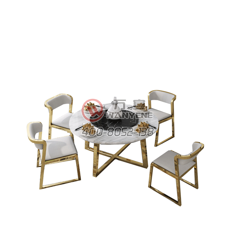 轻奢风格家具  欧式客厅大理石餐桌椅简约北欧简易创意 圆形轻奢茶餐 台后现代