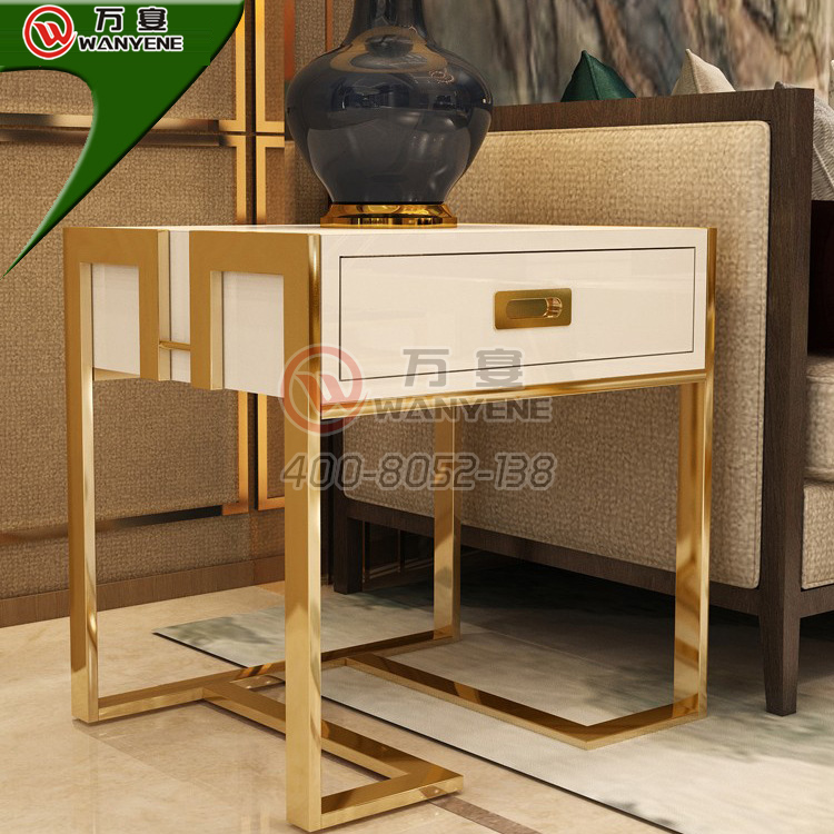 轻奢风格家具 简约现代铁艺边几北欧沙发组合小茶几创意客厅电话几卧室金属角几