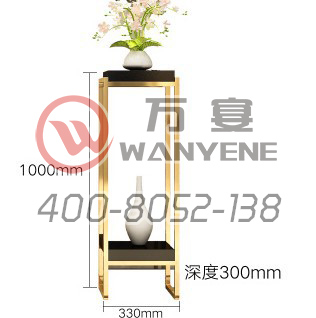 轻奢风格家具 厚实镜面拉丝镀金不锈钢边几 带MDF亮光抽柜奢华边几