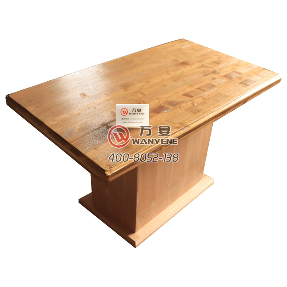 定制实木餐桌 全实木方桌 实木方桶脚餐桌