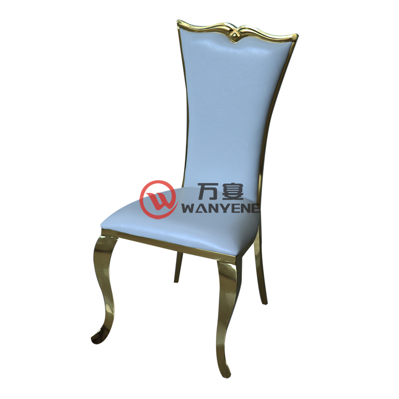 高端白色皮料座垫靠背 不锈钢西餐厅音乐餐厅专属椅子 牢固耐用 简约不锈钢椅